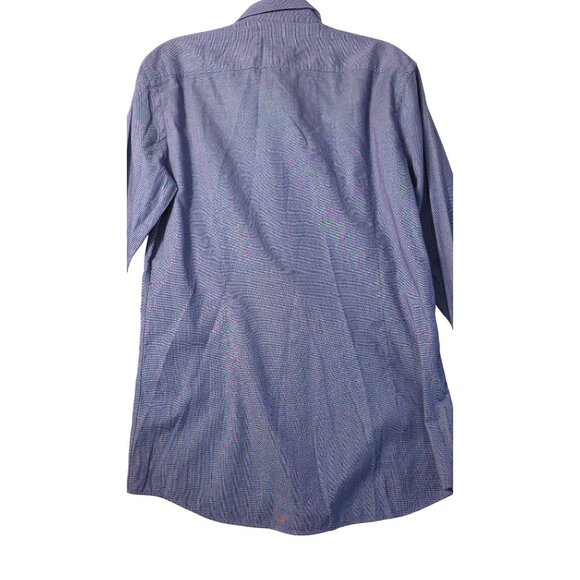 Hugo Boss Men’s Slim Blue Polka-Dot Long-Sleeve Button Shirt 39/15.5 Mesh - Picture 6 of 6